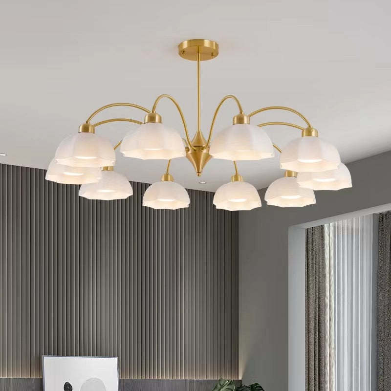 Nordic Iron Glass Floral Chandelier