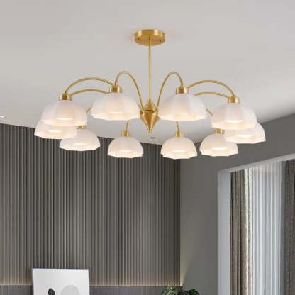Nordic Iron Glass Floral Chandelier