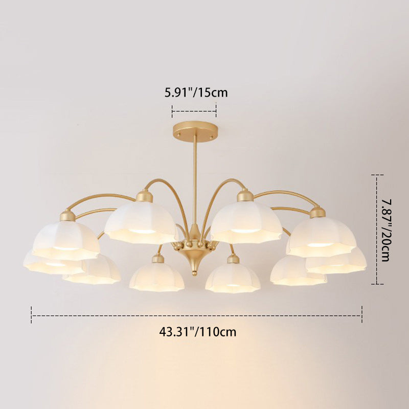 Nordic Iron Glass Floral Chandelier