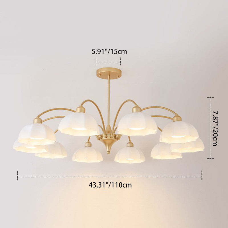 Nordic Iron Glass Floral Chandelier