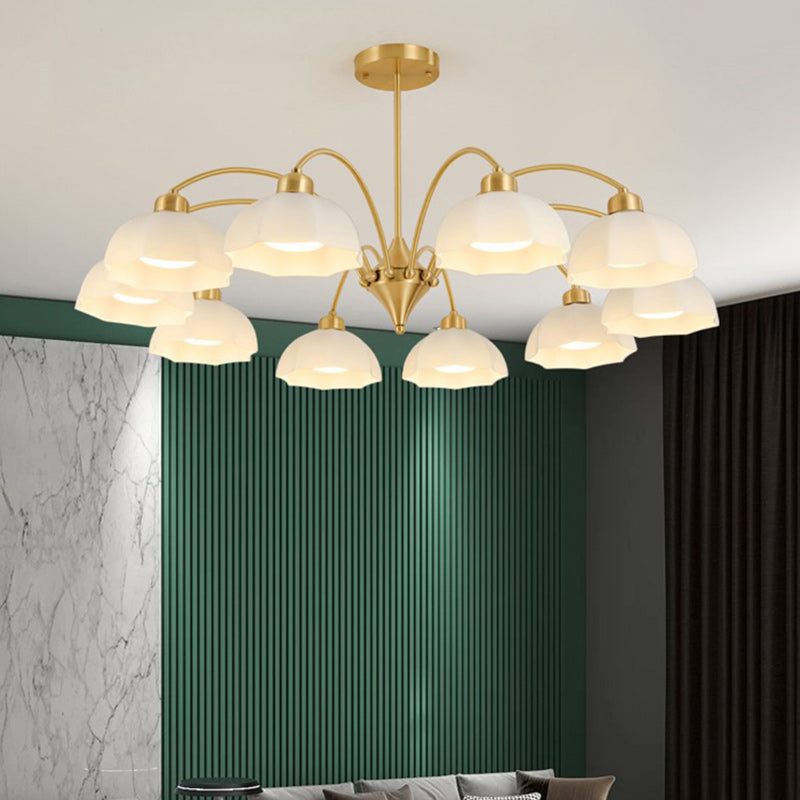 Nordic Iron Glass Floral Chandelier