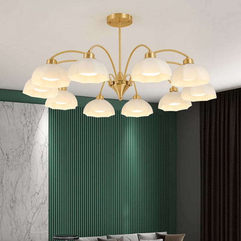 Nordic Iron Glass Floral Chandelier