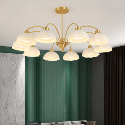 Nordic Iron Glass Floral Chandelier