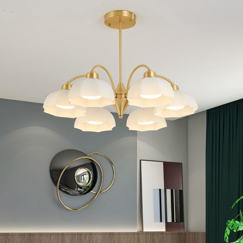 Nordic Iron Glass Floral Chandelier