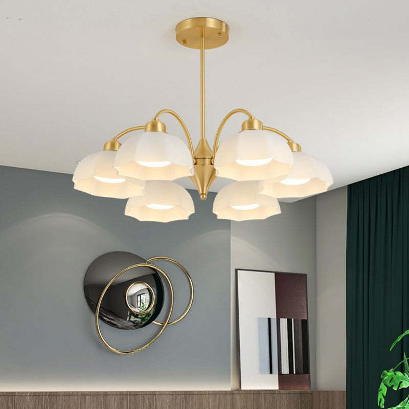 Nordic Iron Glass Floral Chandelier