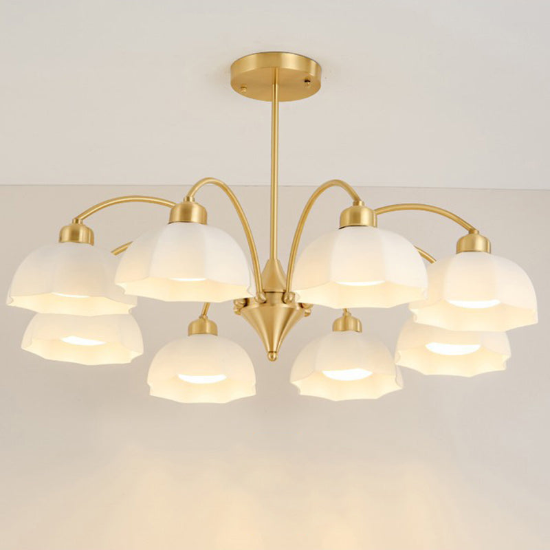 Nordic Iron Glass Floral Chandelier
