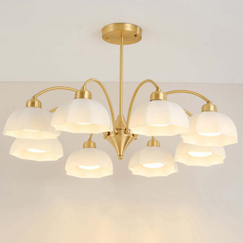 Nordic Iron Glass Floral Chandelier