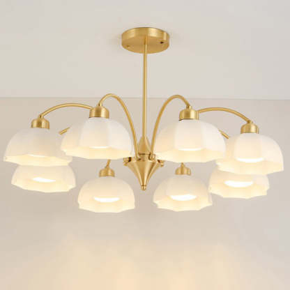 Nordic Iron Glass Floral Chandelier