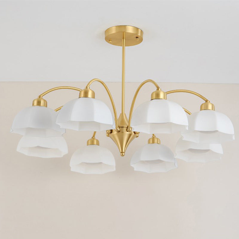 Nordic Iron Glass Floral Chandelier
