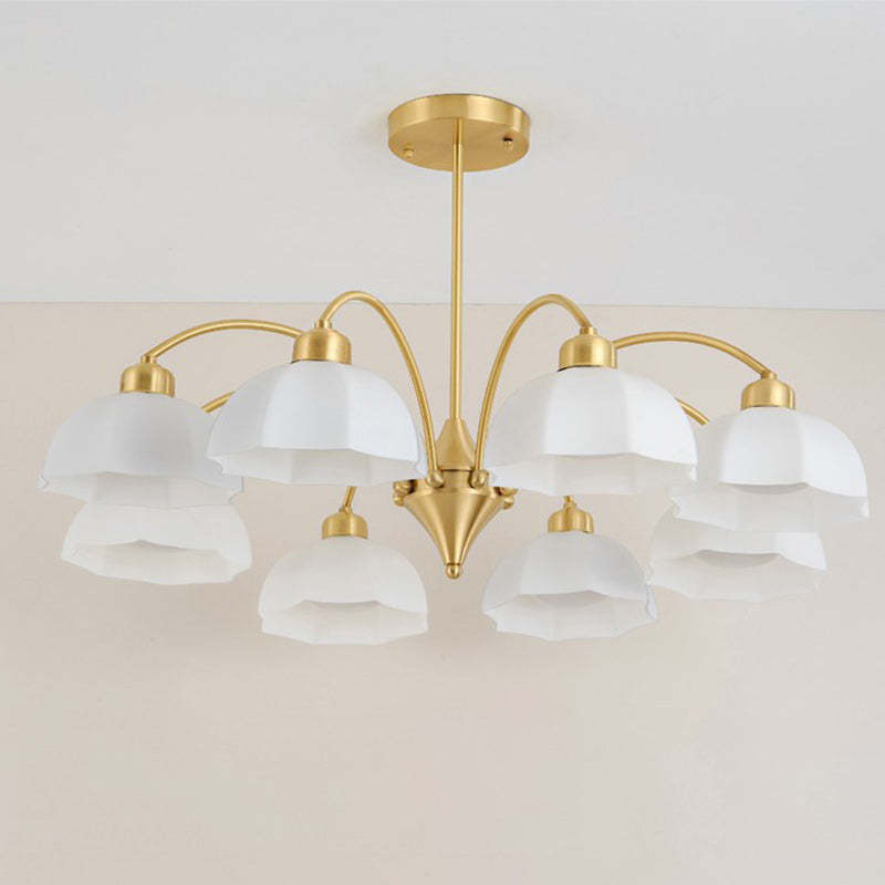 Nordic Iron Glass Floral Chandelier