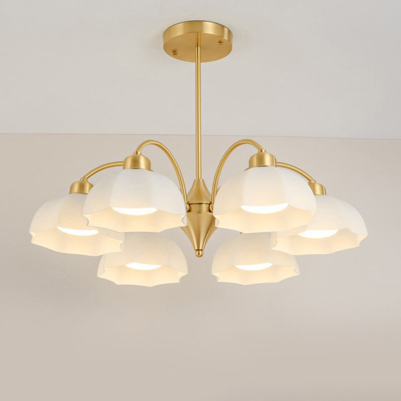 Nordic Iron Glass Floral Chandelier
