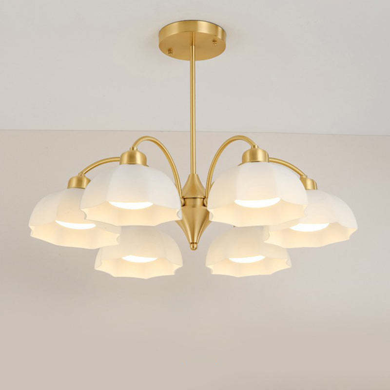 Nordic Iron Glass Floral Chandelier