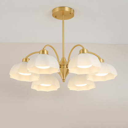Nordic Iron Glass Floral Chandelier