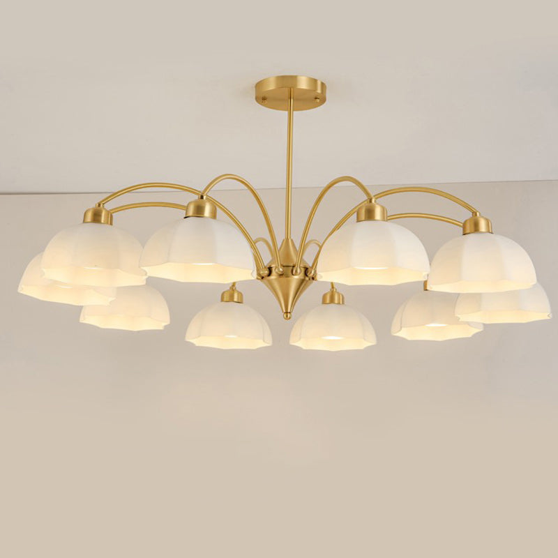 Nordic Iron Glass Floral Chandelier