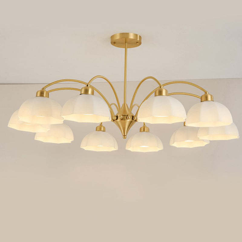 Nordic Iron Glass Floral Chandelier