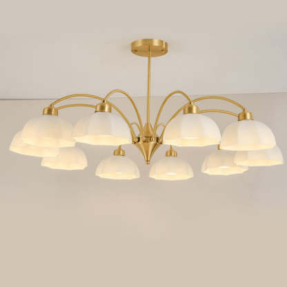 Nordic Iron Glass Floral Chandelier