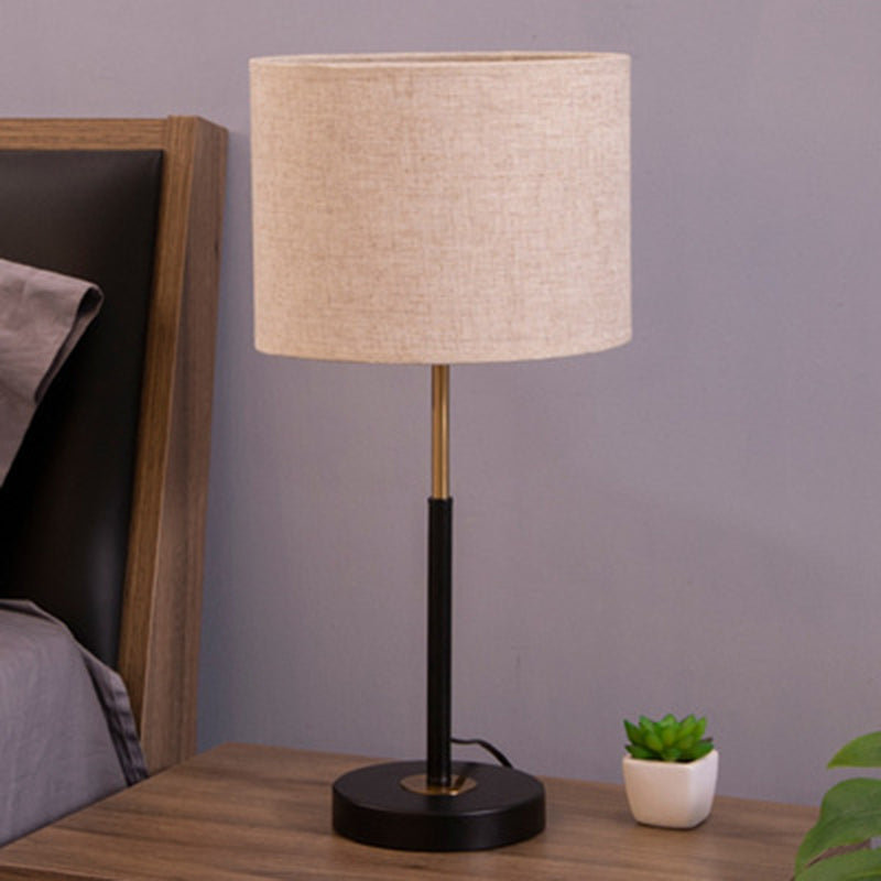 Nordic Fabric Iron Cylindrical Table Lamp