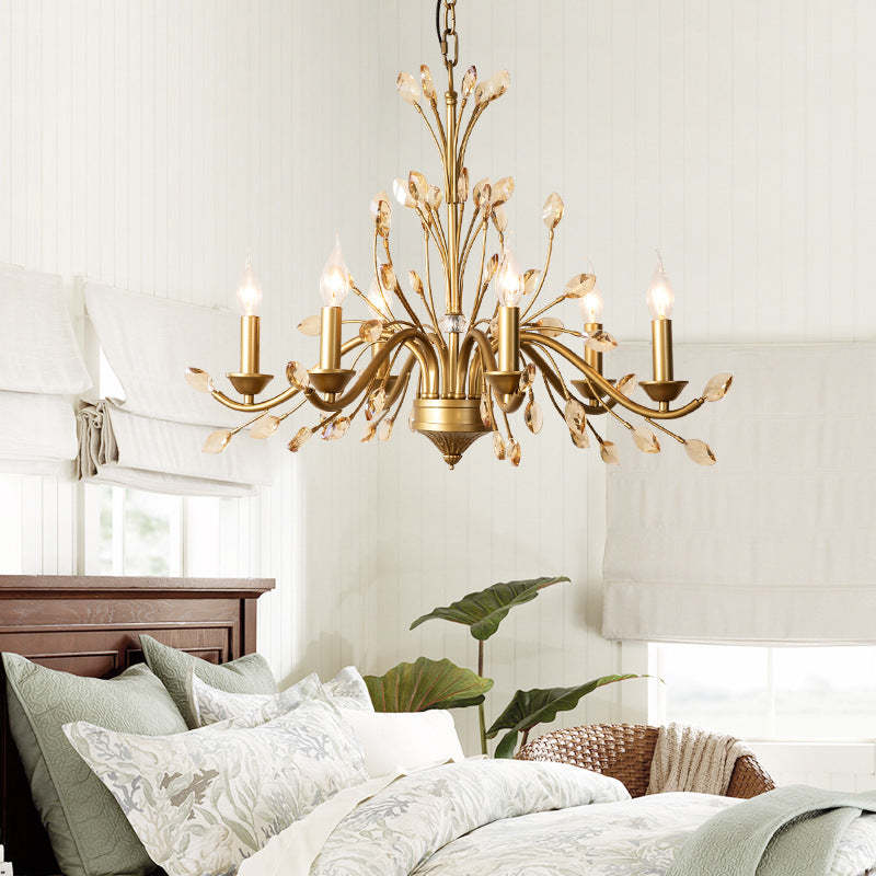 Lighom traditional branch iron crystal acrylic chandeliers