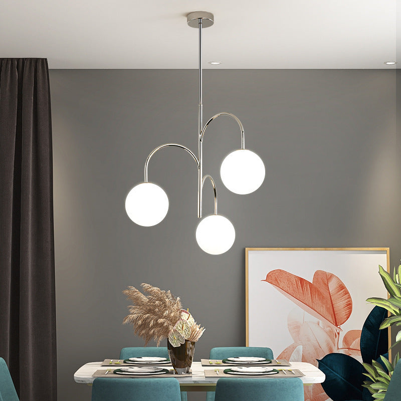 Nordic Metal Glass Round Chandelier