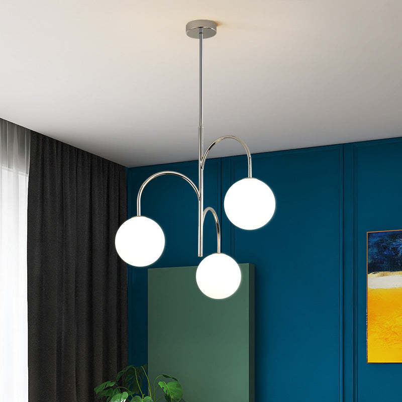 Nordic Metal Glass Round Chandelier