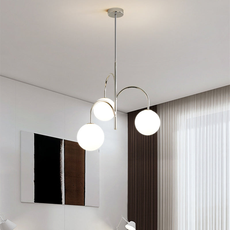 Nordic Metal Glass Round Chandelier