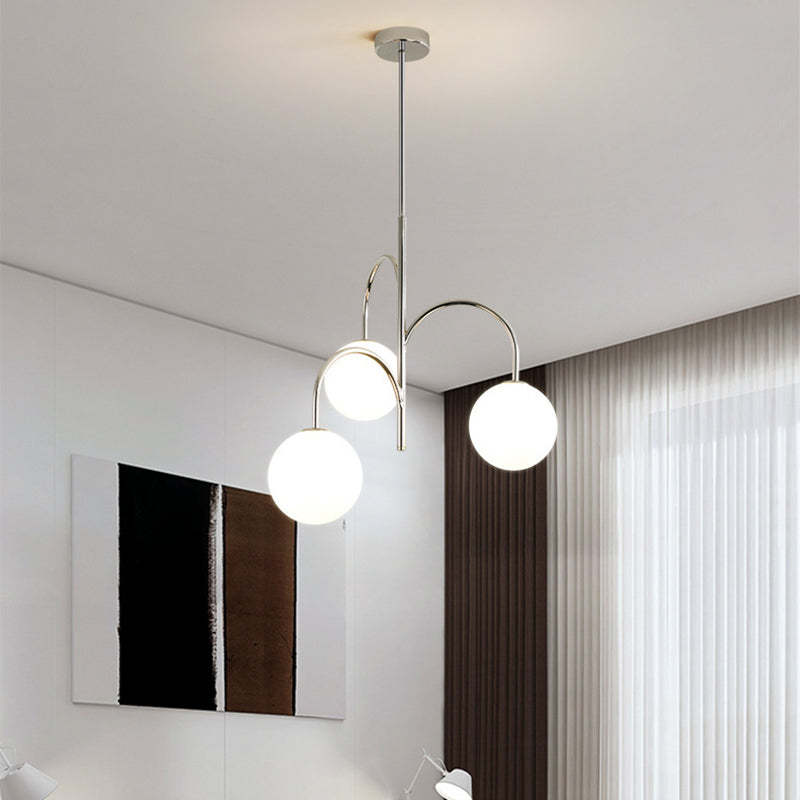 Nordic Metal Glass Round Chandelier