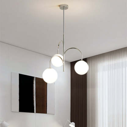 Nordic Metal Glass Round Chandelier