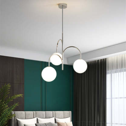 Nordic Metal Glass Round Chandelier