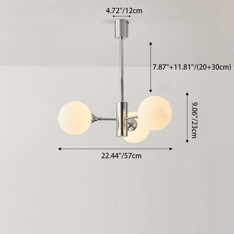Nordic Iron Glass Branch Chandelier