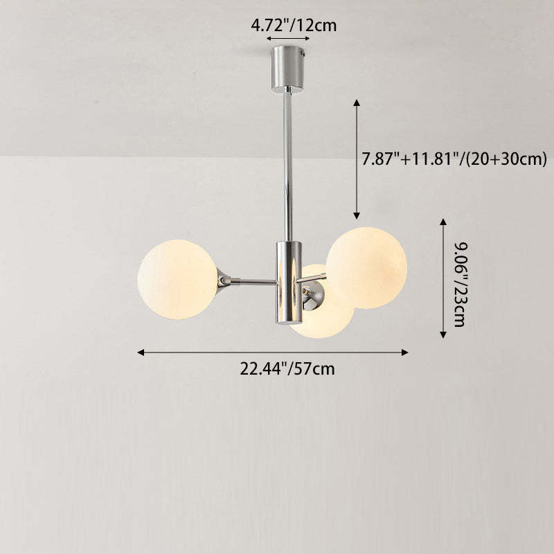 Nordic Iron Glass Branch Chandelier