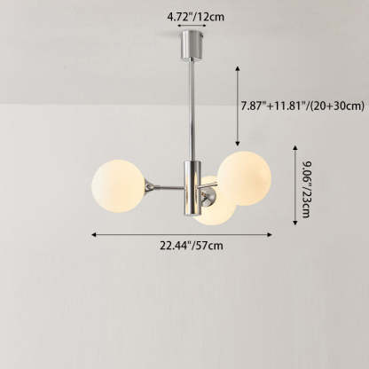Nordic Iron Glass Branch Chandelier