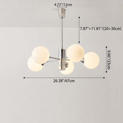 Nordic Iron Glass Branch Chandelier