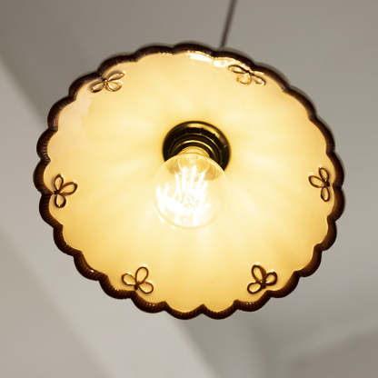 French Ceramic Iron Cone Pendant Light