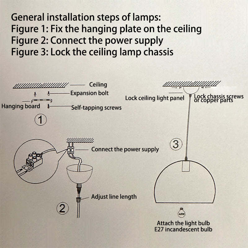French Ceramic Iron Cone Pendant Light