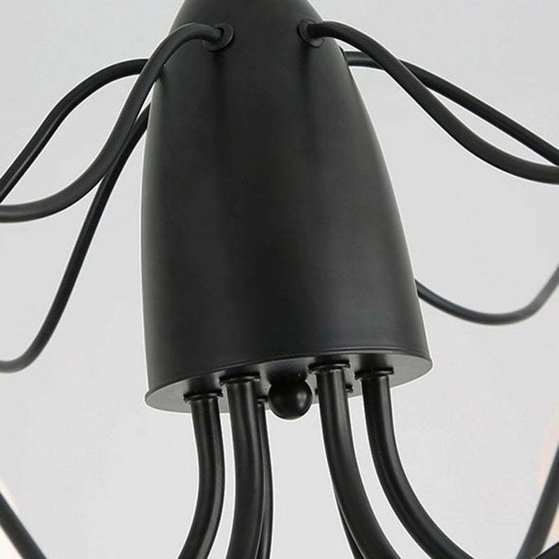 French Iron Glass Round Chandelier