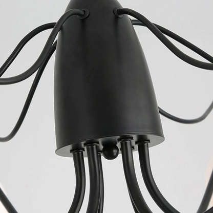 French Iron Glass Round Chandelier