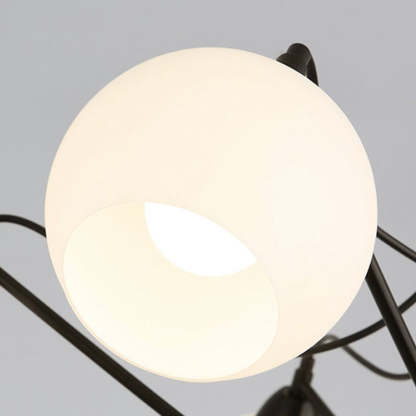 French Iron Glass Round Chandelier