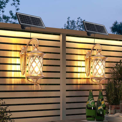 Vintage Aluminum Cylindrical Solar LED Wall Sconce — Bronze Color / 5.5V