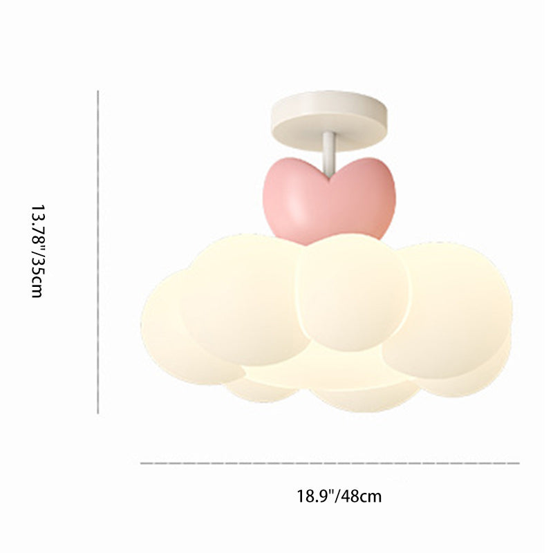 Contemporary Iron Semi-Flush Ceiling Light