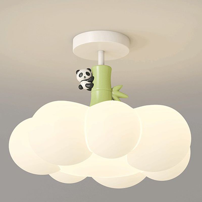 Contemporary Iron Semi-Flush Ceiling Light