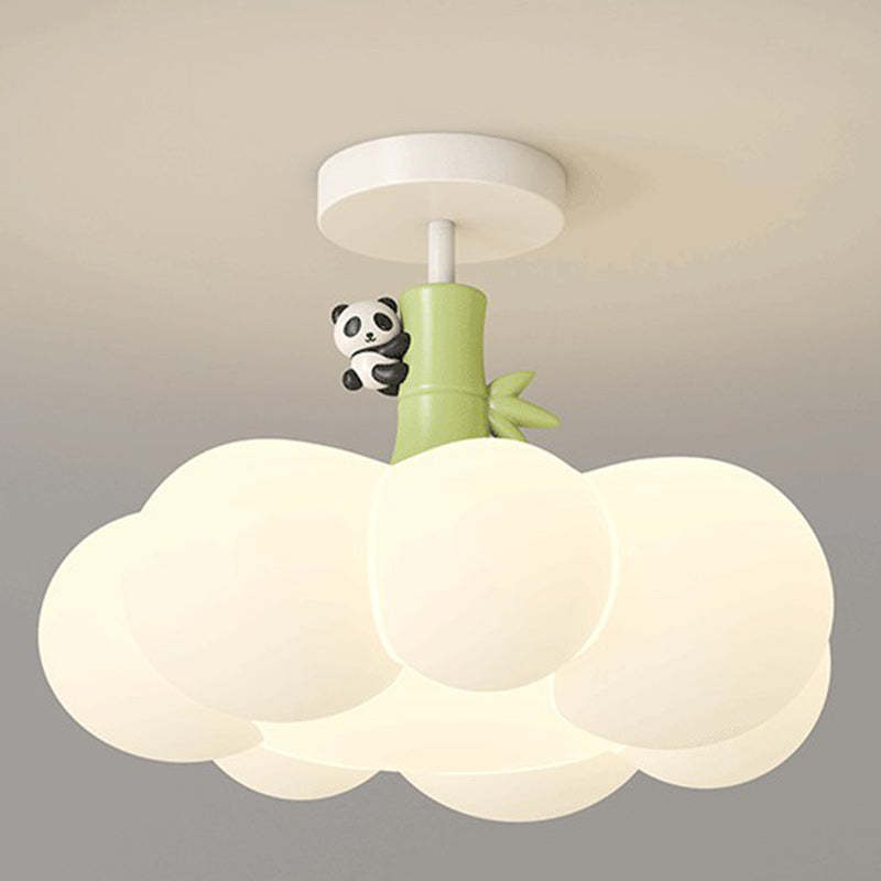 Contemporary Iron Semi-Flush Ceiling Light
