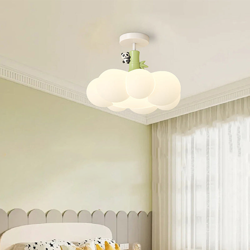 Contemporary Iron Semi-Flush Ceiling Light