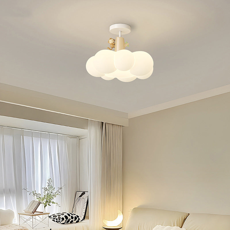 Contemporary Iron Semi-Flush Ceiling Light
