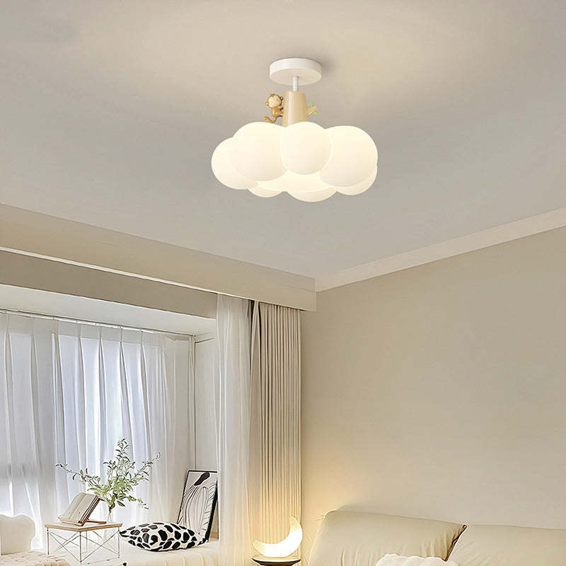 Contemporary Iron Semi-Flush Ceiling Light