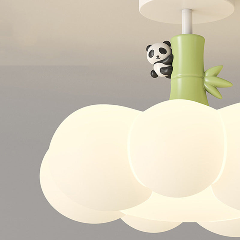 Contemporary Iron Semi-Flush Ceiling Light