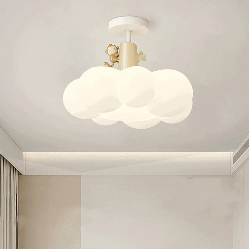 Contemporary Iron Semi-Flush Ceiling Light