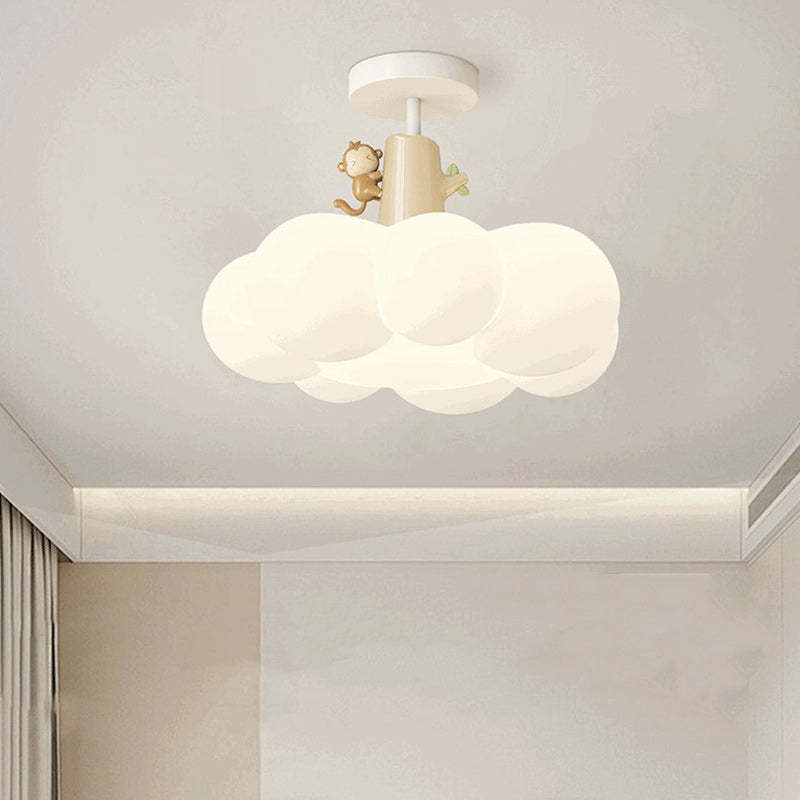 Contemporary Iron Semi-Flush Ceiling Light