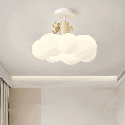 Contemporary Iron Semi-Flush Ceiling Light