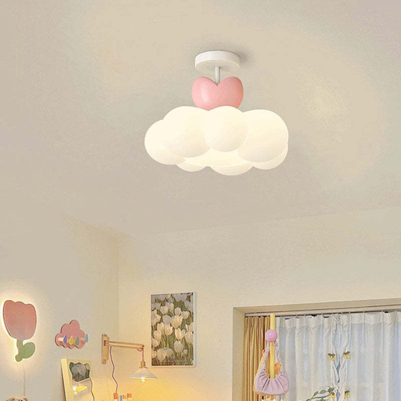 Contemporary Iron Semi-Flush Ceiling Light