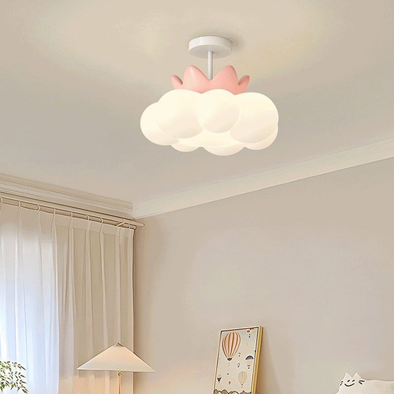 Contemporary Iron Semi-Flush Ceiling Light